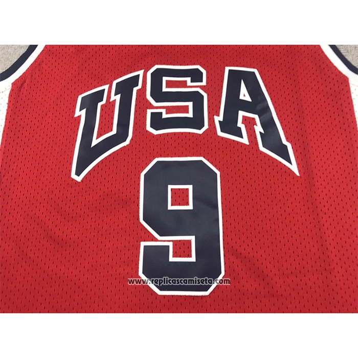 Camiseta USA 1984 Michael Jordan #9 Rojo